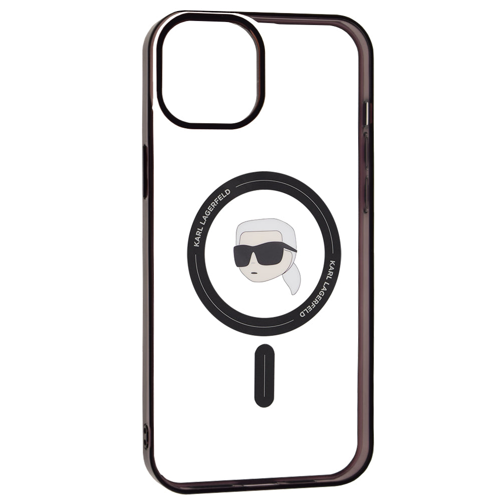Puzdro MagSafe pre Apple iPhone 15 Plus, Karl Lagerfeld, IML Karl's Head, Priehľadné