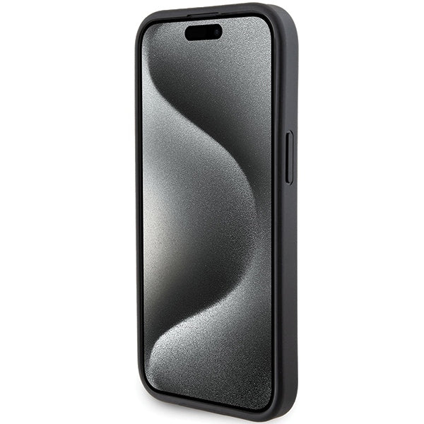 Puzdro MagSafe pre Apple iPhone 15 Plus, Karl Lagerfeld, Saffiano Gripstand Choupette, Čierne