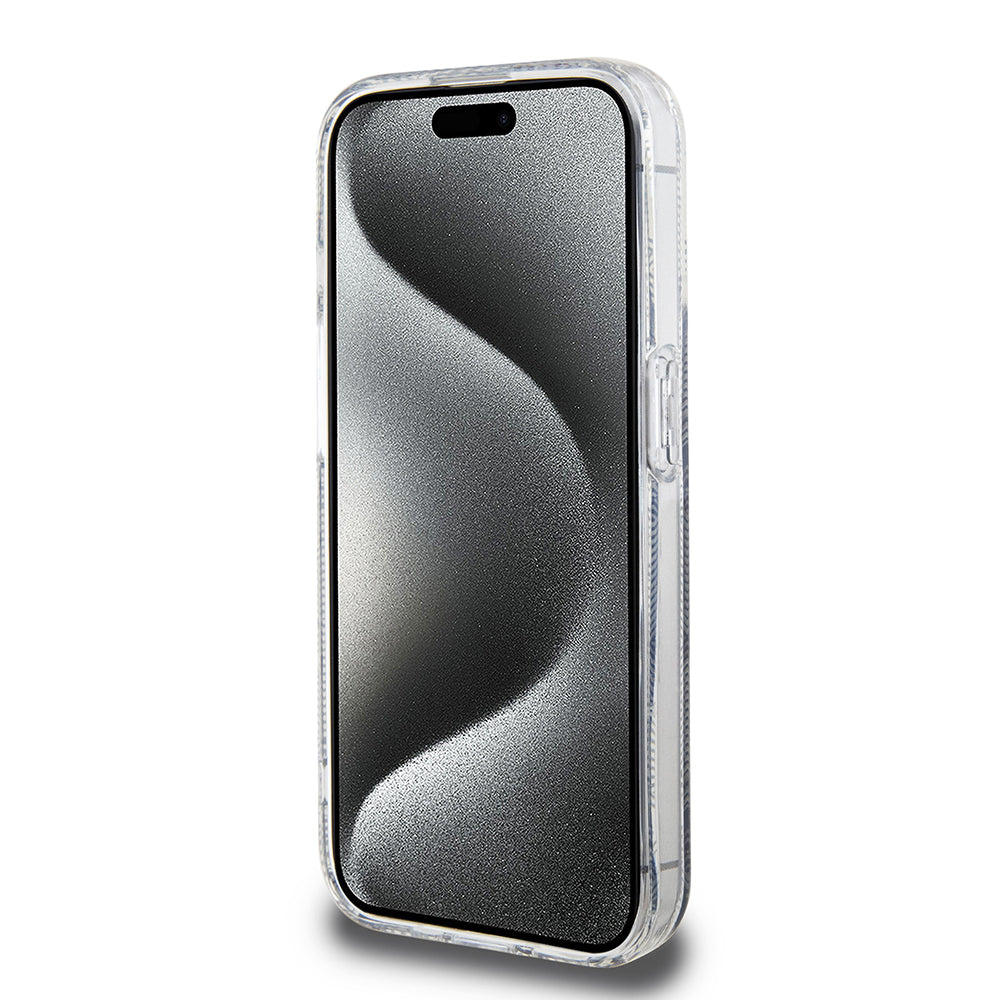 Puzdro MagSafe pre Apple iPhone 15 Pro, Guess, IML Gcube, Čierne