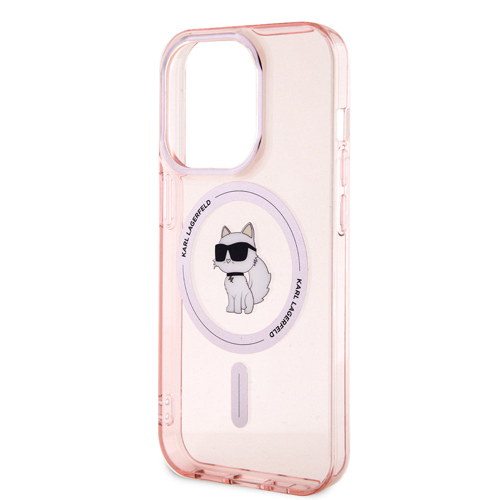 Puzdro MagSafe pre Apple iPhone 15 Pro, Karl Lagerfeld, IML Choupette, Ružová