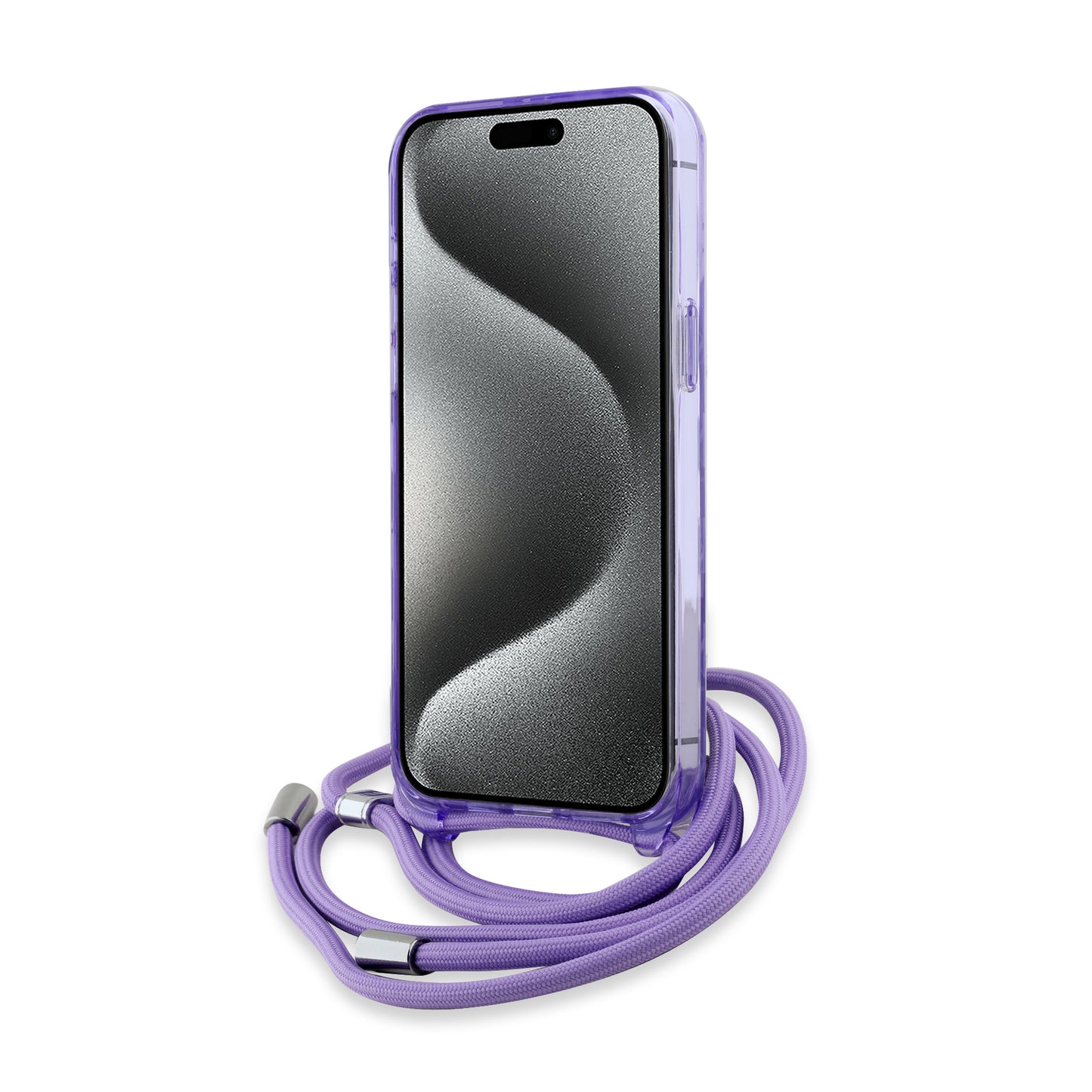 Puzdro MagSafe pre Apple iPhone 15 Pro, Karl Lagerfeld, IML Crossbody Monogram Karl & Choupette's Heads, Fialová