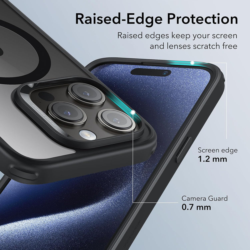 Puzdro MagSafe pre Apple iPhone 15 Pro Max, ESR, Classic Hybrid, Čierne Transparentné
