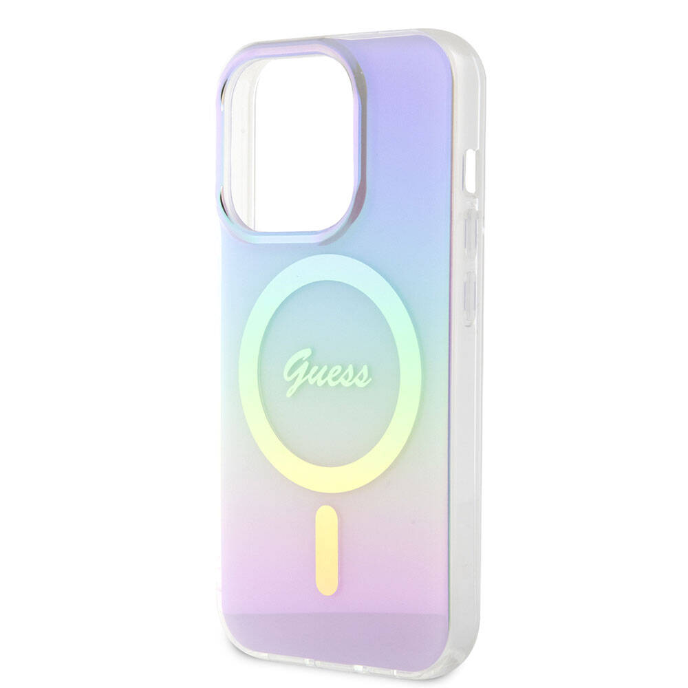 Puzdro MagSafe pre Apple iPhone 15 Pro Max, Guess, IML Iridescent, Fialové