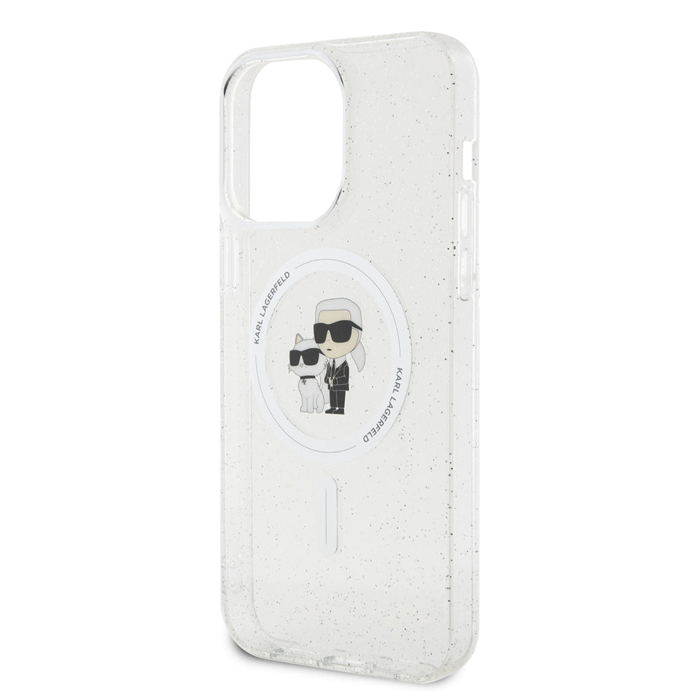 Puzdro MagSafe pre Apple iPhone 15 Pro Max, Karl Lagerfeld, Glitter, Transparent