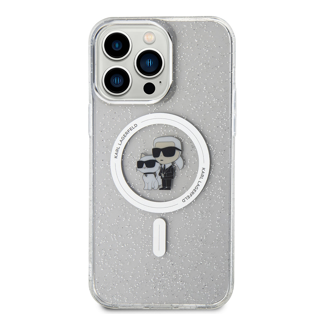 Puzdro MagSafe pre Apple iPhone 15 Pro Max, Karl Lagerfeld, Glitter, Transparent