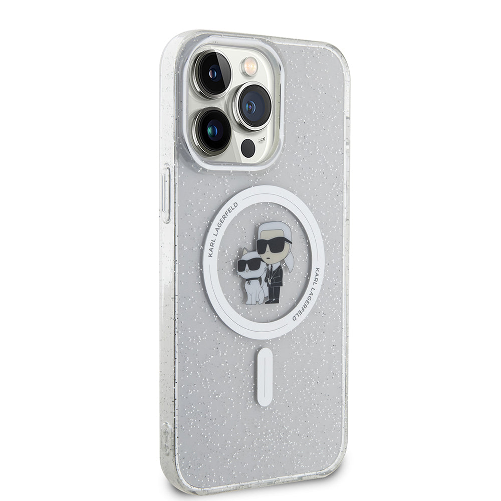 Puzdro MagSafe pre Apple iPhone 15 Pro Max, Karl Lagerfeld, Glitter, Transparent