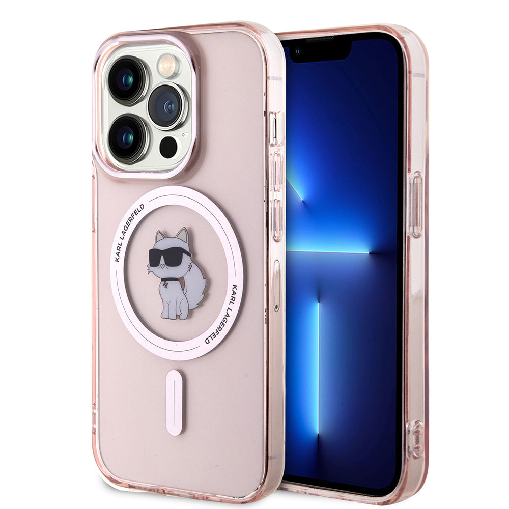 Puzdro MagSafe pre Apple iPhone 15 Pro Max, Karl Lagerfeld, IML Choupette, Ružová