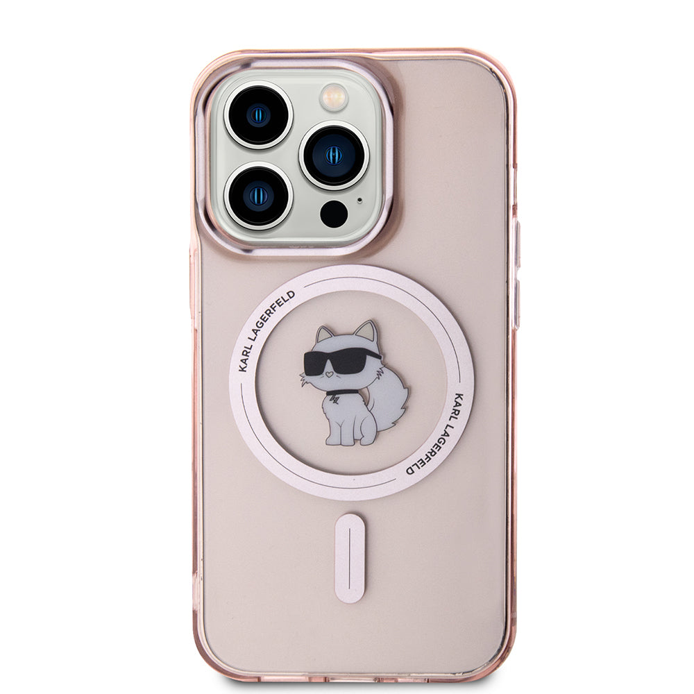 Puzdro MagSafe pre Apple iPhone 15 Pro Max, Karl Lagerfeld, IML Choupette, Ružová