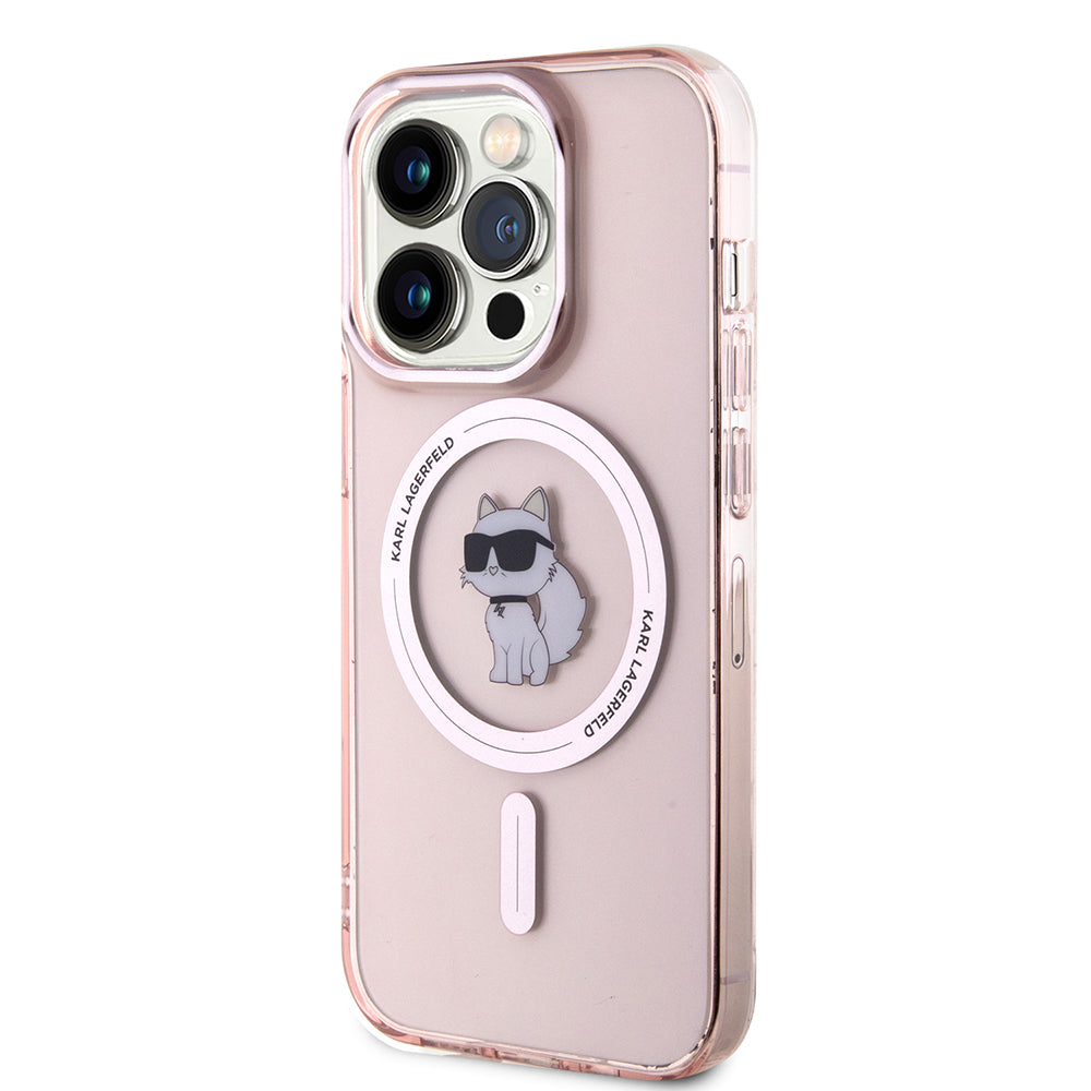 Puzdro MagSafe pre Apple iPhone 15 Pro Max, Karl Lagerfeld, IML Choupette, Ružová