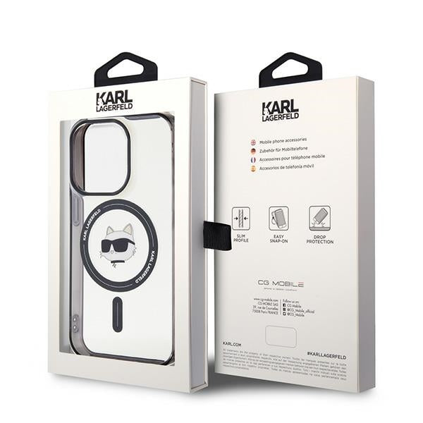 Puzdro MagSafe pre Apple iPhone 15 Pro Max, Karl Lagerfeld, IML Choupette's Head, Priehľadné