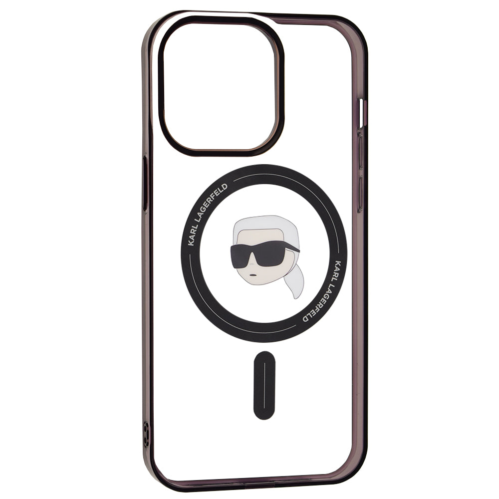 Puzdro MagSafe pre Apple iPhone 15 Pro Max, Karl Lagerfeld, IML Karl's Head, Transparentné