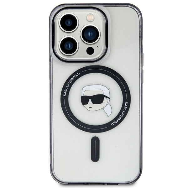 Puzdro MagSafe pre Apple iPhone 15 Pro Max, Karl Lagerfeld, IML Karl's Head, Transparentné