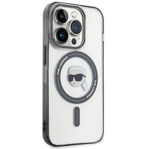 Puzdro MagSafe pre Apple iPhone 15 Pro Max, Karl Lagerfeld, IML Karl's Head, Transparentné