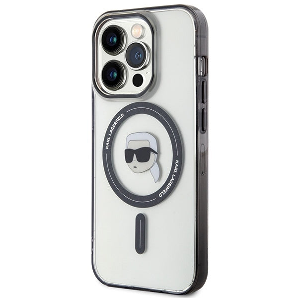 Puzdro MagSafe pre Apple iPhone 15 Pro Max, Karl Lagerfeld, IML Karl's Head, Transparentné