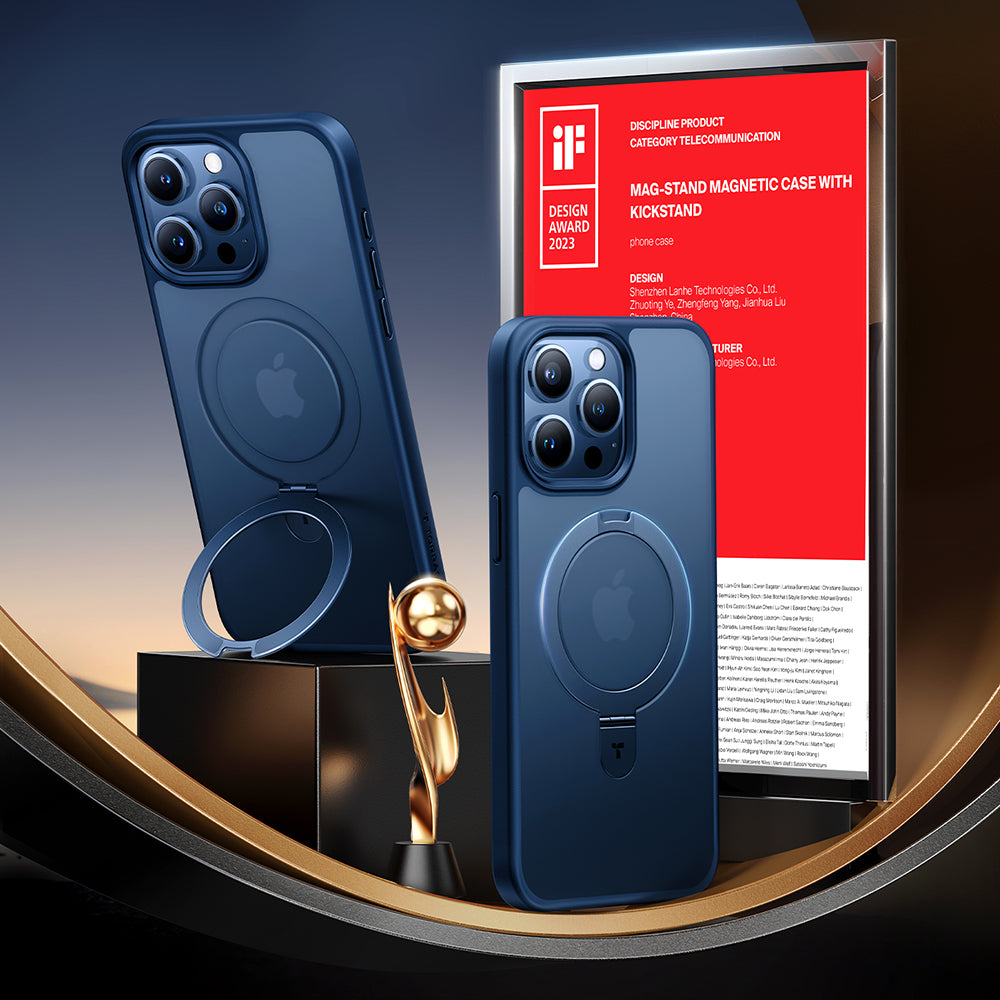 MagSafe Case for Apple iPhone 15 Pro Max, Torras, Ostand, Navy Blue