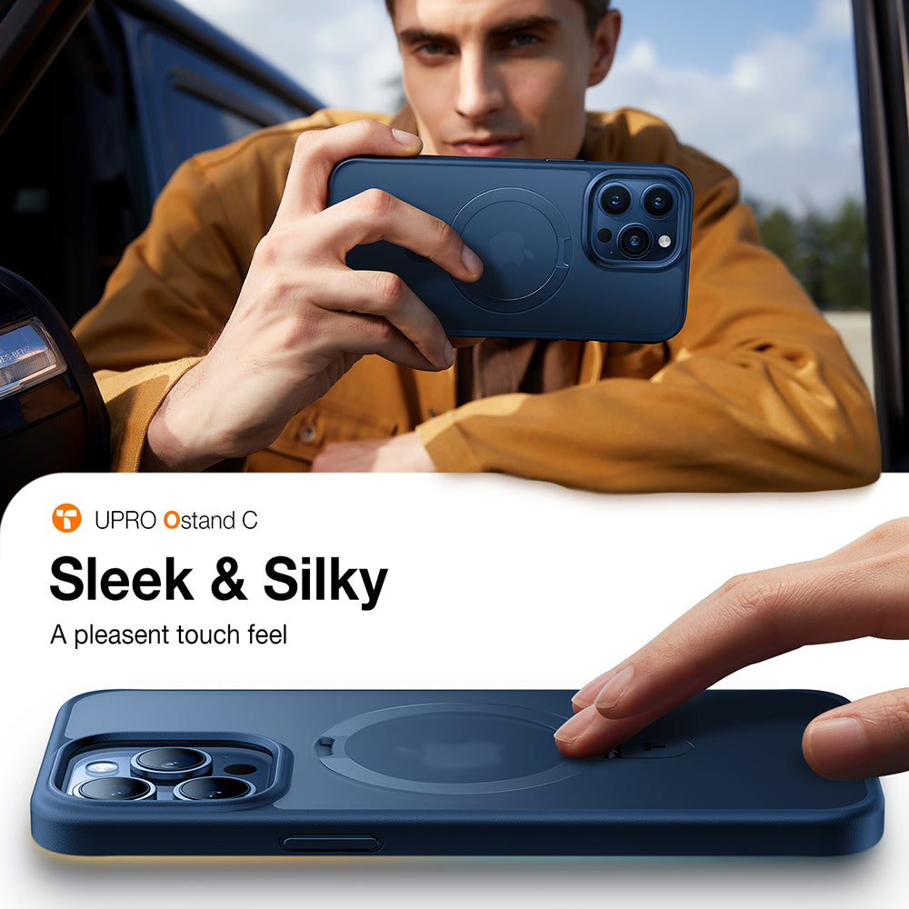 MagSafe Case for Apple iPhone 15 Pro Max, Torras, Ostand, Navy Blue