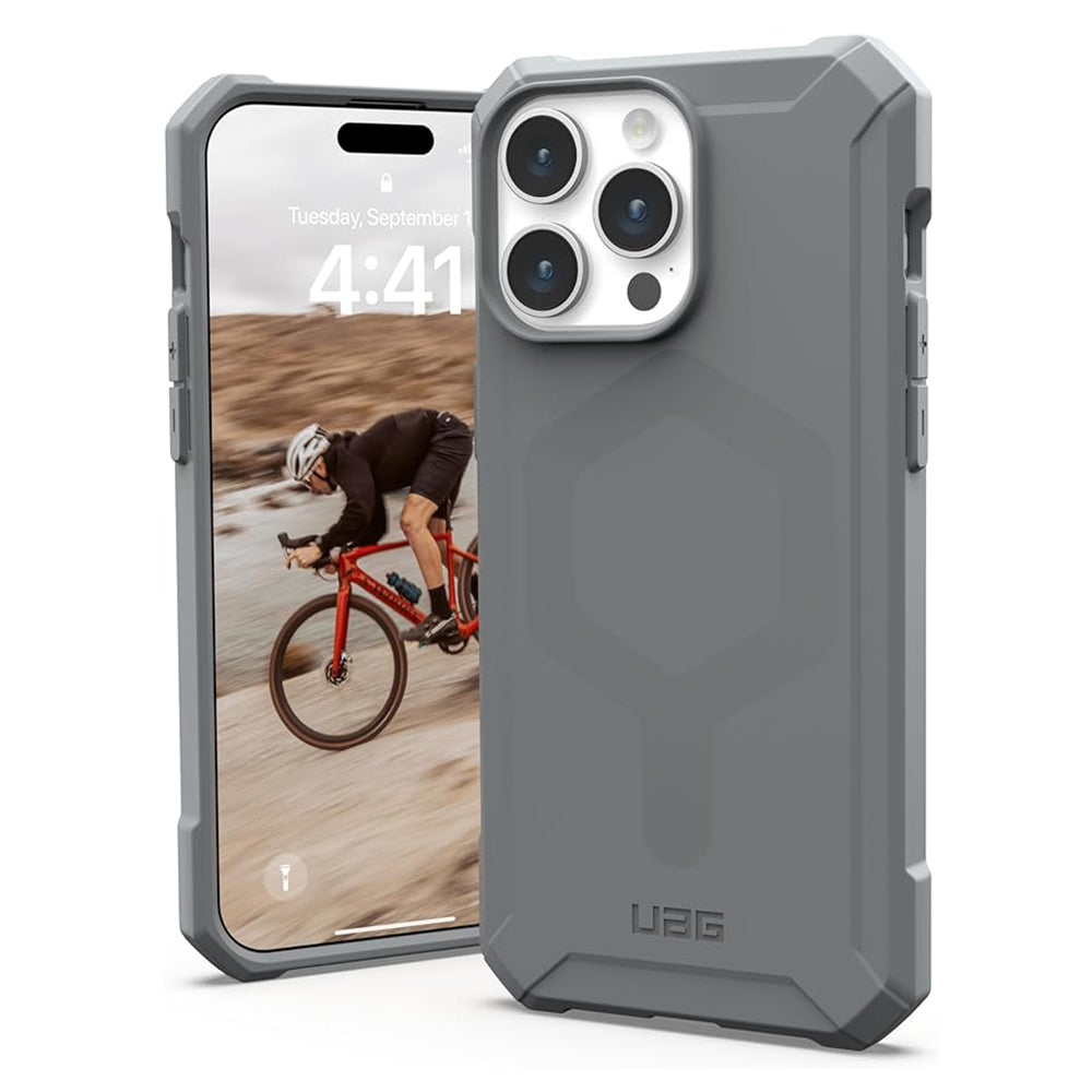 MagSafe puzdro pre Apple iPhone 15 Pro Max, Urban Armor Gear, Essential Armor, Strieborné