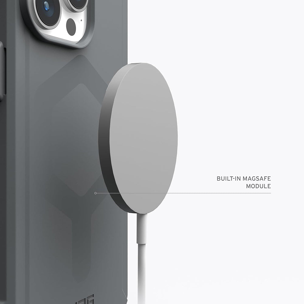 MagSafe puzdro pre Apple iPhone 15 Pro Max, Urban Armor Gear, Essential Armor, Strieborné