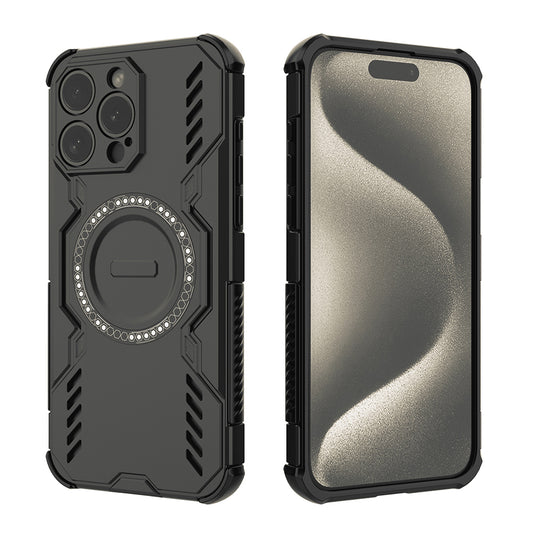 MagSafe puzdro pre Apple iPhone 15 Pro, Techsuit, ArmorMag, čierne