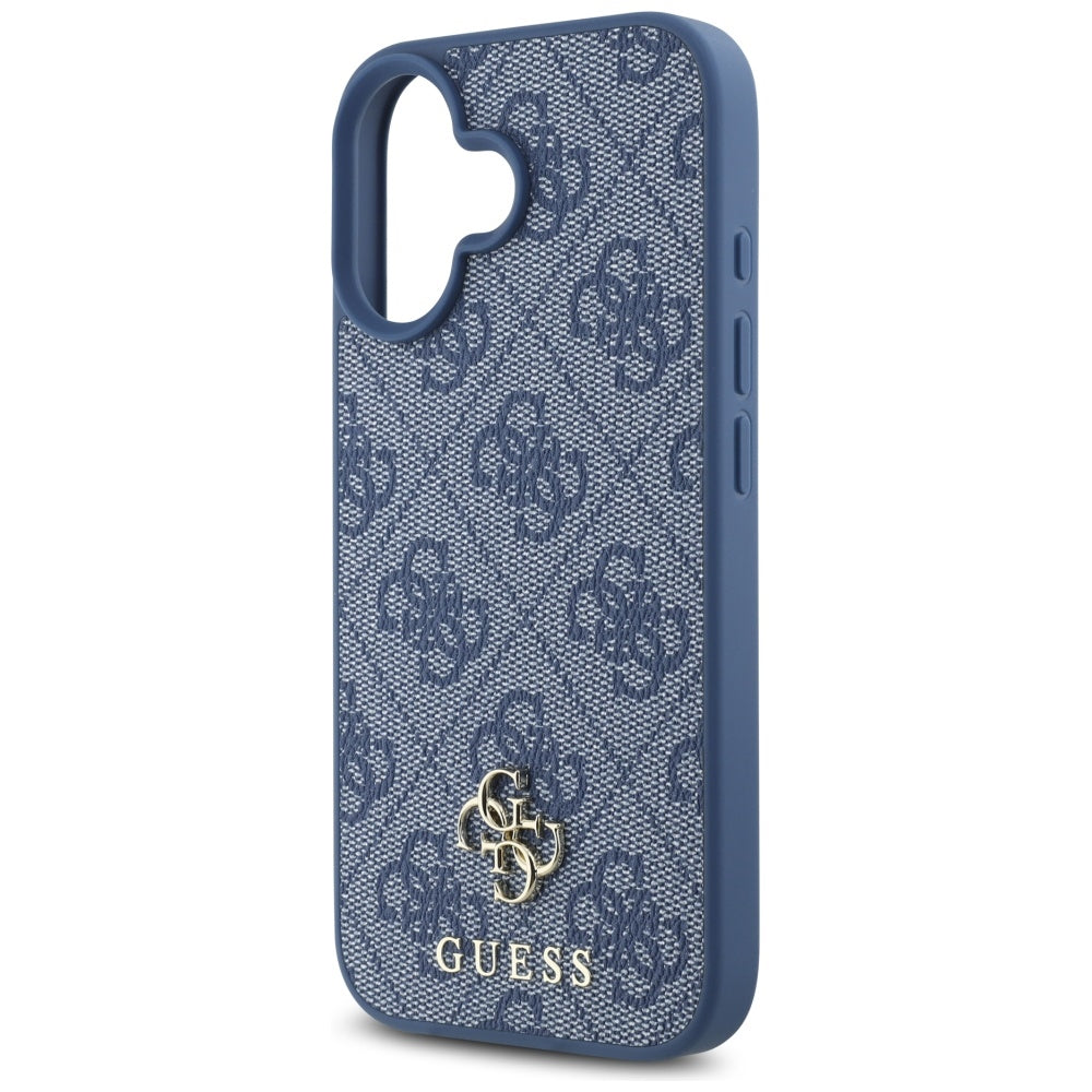 Puzdro MagSafe pre Apple iPhone 16, Guess, 4G Small and Classic Logo, Modrá