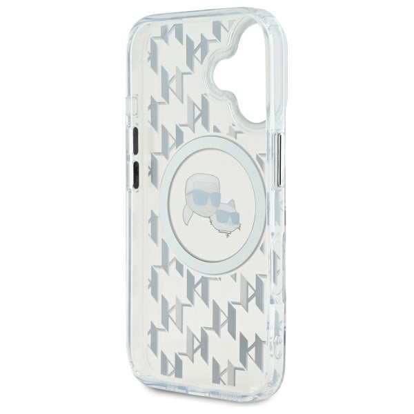 Puzdro MagSafe pre Apple iPhone 16, Karl Lagerfeld, IML Monogram Karl & Choupette's Heads, Transparentné