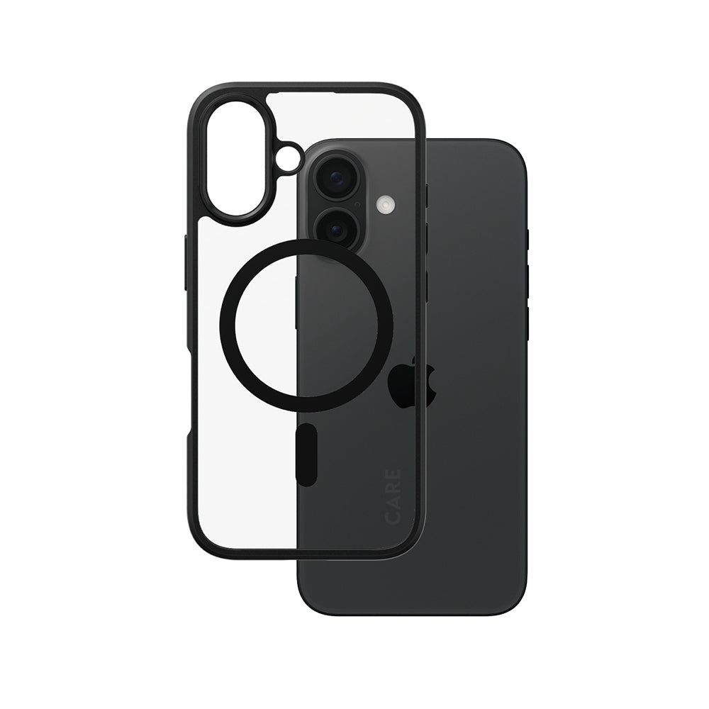Puzdro MagSafe pre Apple iPhone 16, PanzerGlass, Care Urban Combat, Čierne Transparentné