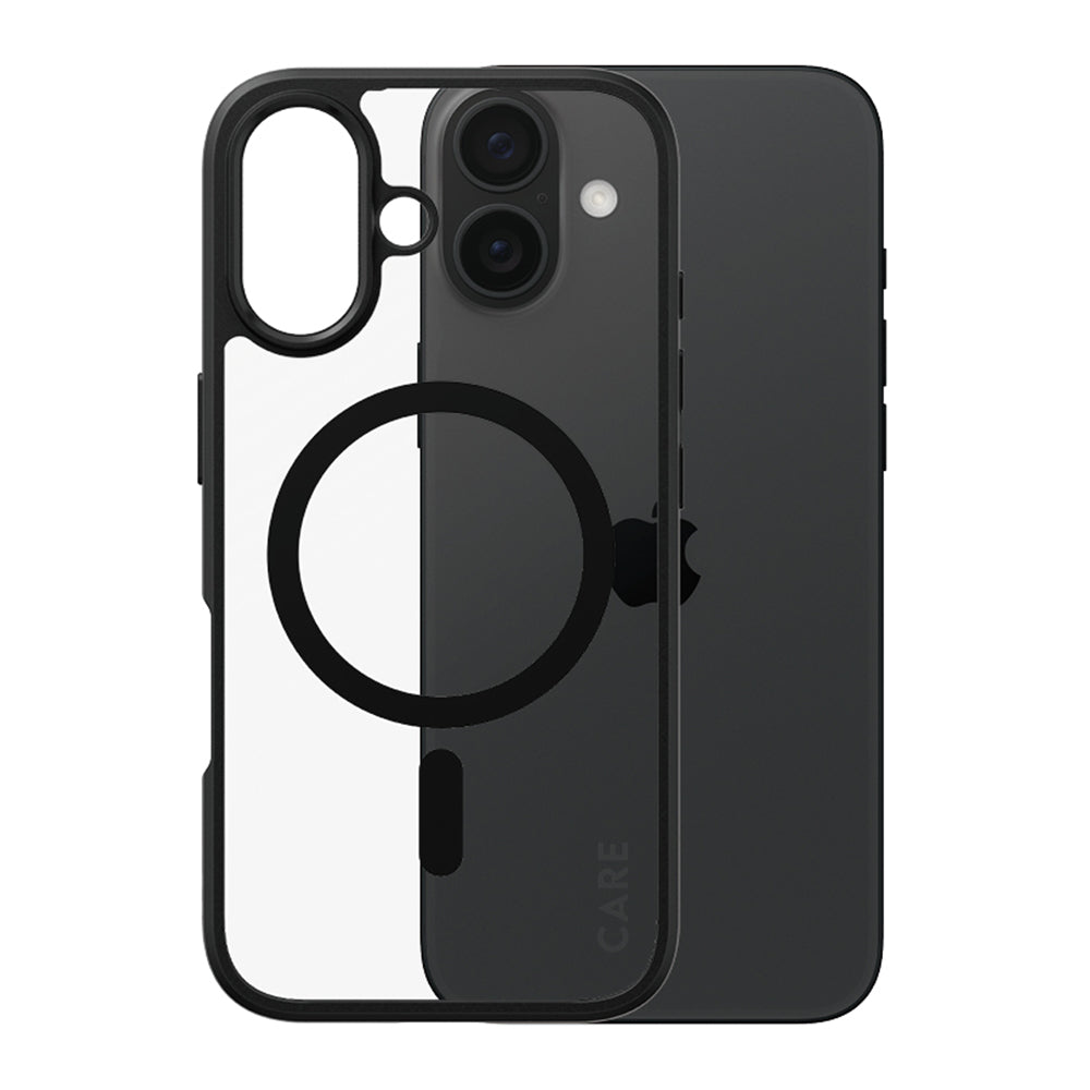 Puzdro MagSafe pre Apple iPhone 16, PanzerGlass, Care Urban Combat, Čierne Transparentné