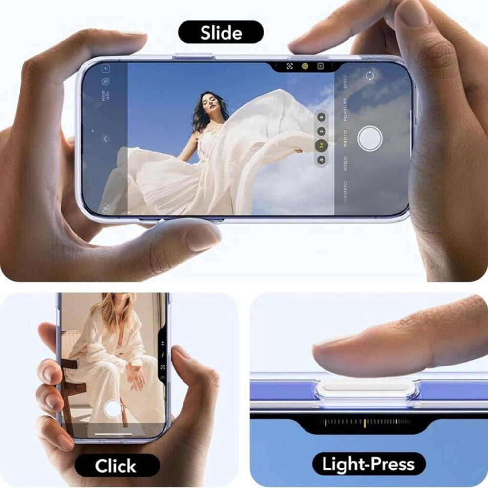 Puzdro MagSafe pre Apple iPhone 16 Plus, ESR, Classic Hybrid Kickstand Slide, Transparentné