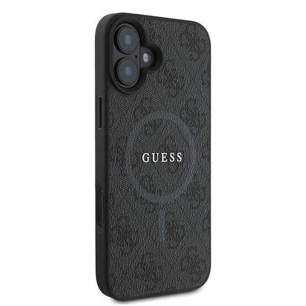 Puzdro MagSafe pre Apple iPhone 16 Plus, Guess, 4G Ring Classic Logo, Čierne