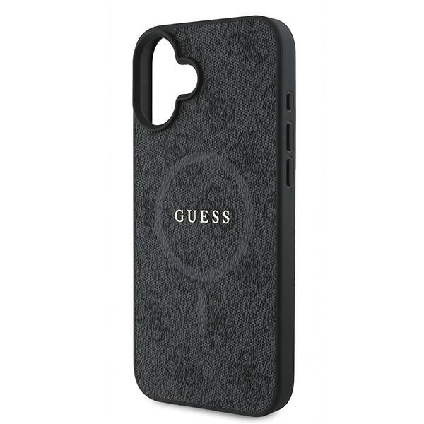 Puzdro MagSafe pre Apple iPhone 16 Plus, Guess, 4G Ring Classic Logo, Čierne