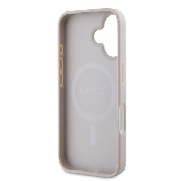 Puzdro MagSafe pre Apple iPhone 16 Plus, Guess, 4G Ring Classic Logo, Ružové