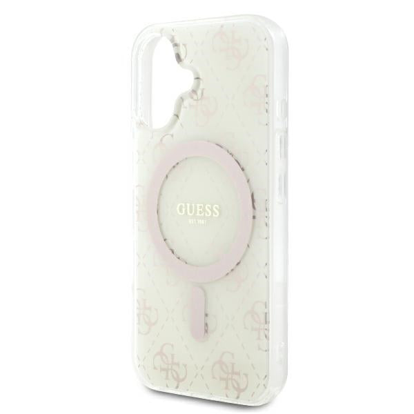 Puzdro MagSafe pre Apple iPhone 16 Plus, Guess, IML 4G Background, Biela