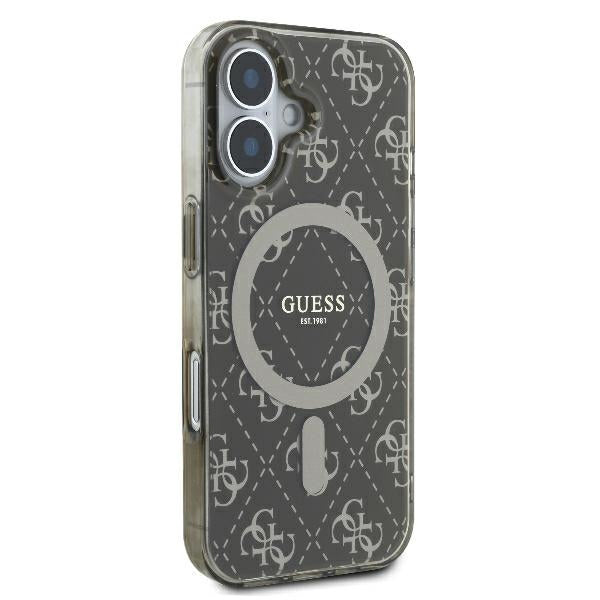 Puzdro MagSafe pre Apple iPhone 16 Plus, Guess, IML 4G Background, Hnedé