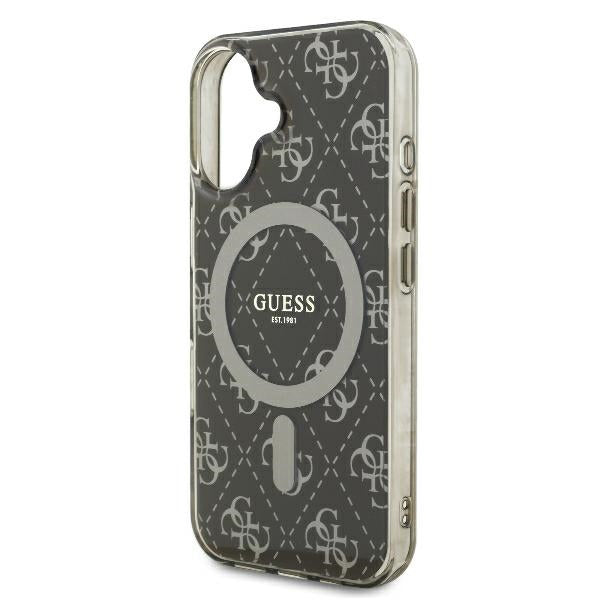 Puzdro MagSafe pre Apple iPhone 16 Plus, Guess, IML 4G Background, Hnedé