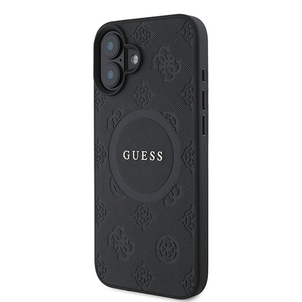 Puzdro MagSafe pre Apple iPhone 16 Plus, Guess, Saffiano Peony Classic Logo, Ružová