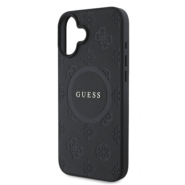 Puzdro MagSafe pre Apple iPhone 16 Plus, Guess, Saffiano Peony Classic Logo, Ružová