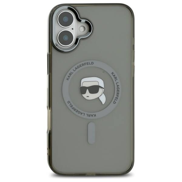 Puzdro MagSafe pre Apple iPhone 16 Plus, Karl Lagerfeld, IML Karl's Head, Čierne