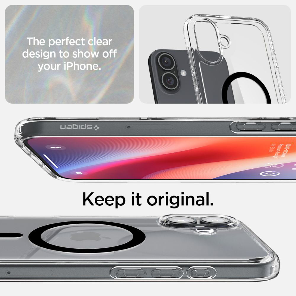 Puzdro MagSafe pre Apple iPhone 16 Plus, Spigen, Ultra Hybrid, Čierne