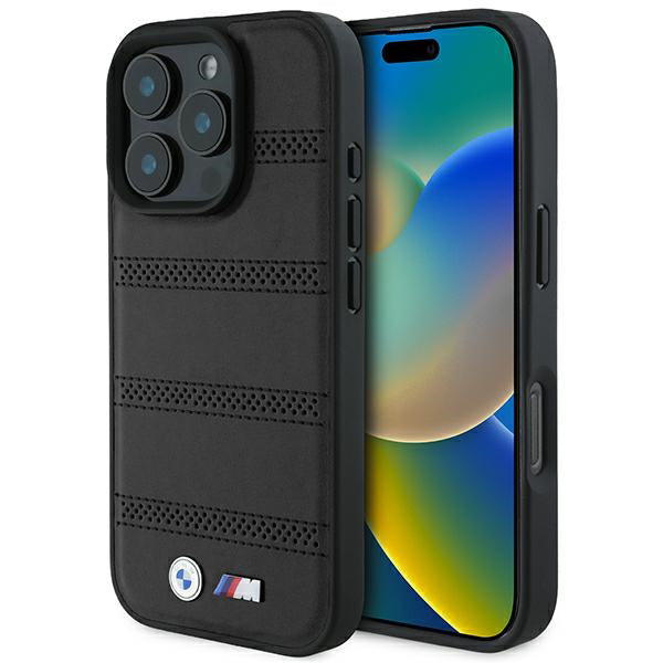 Puzdro MagSafe pre Apple iPhone 16 Pro, BMW, M Perforated And Stitched Line, Čierne