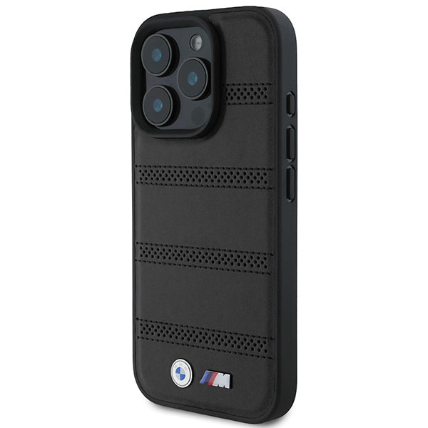 Puzdro MagSafe pre Apple iPhone 16 Pro, BMW, M Perforated And Stitched Line, Čierne