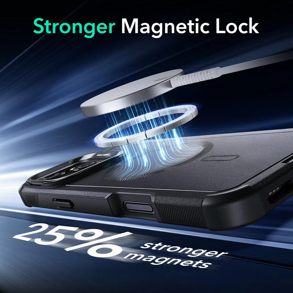 Puzdro MagSafe pre Apple iPhone 16 Pro, ESR, Cyber Armor Kickstand, Čierne