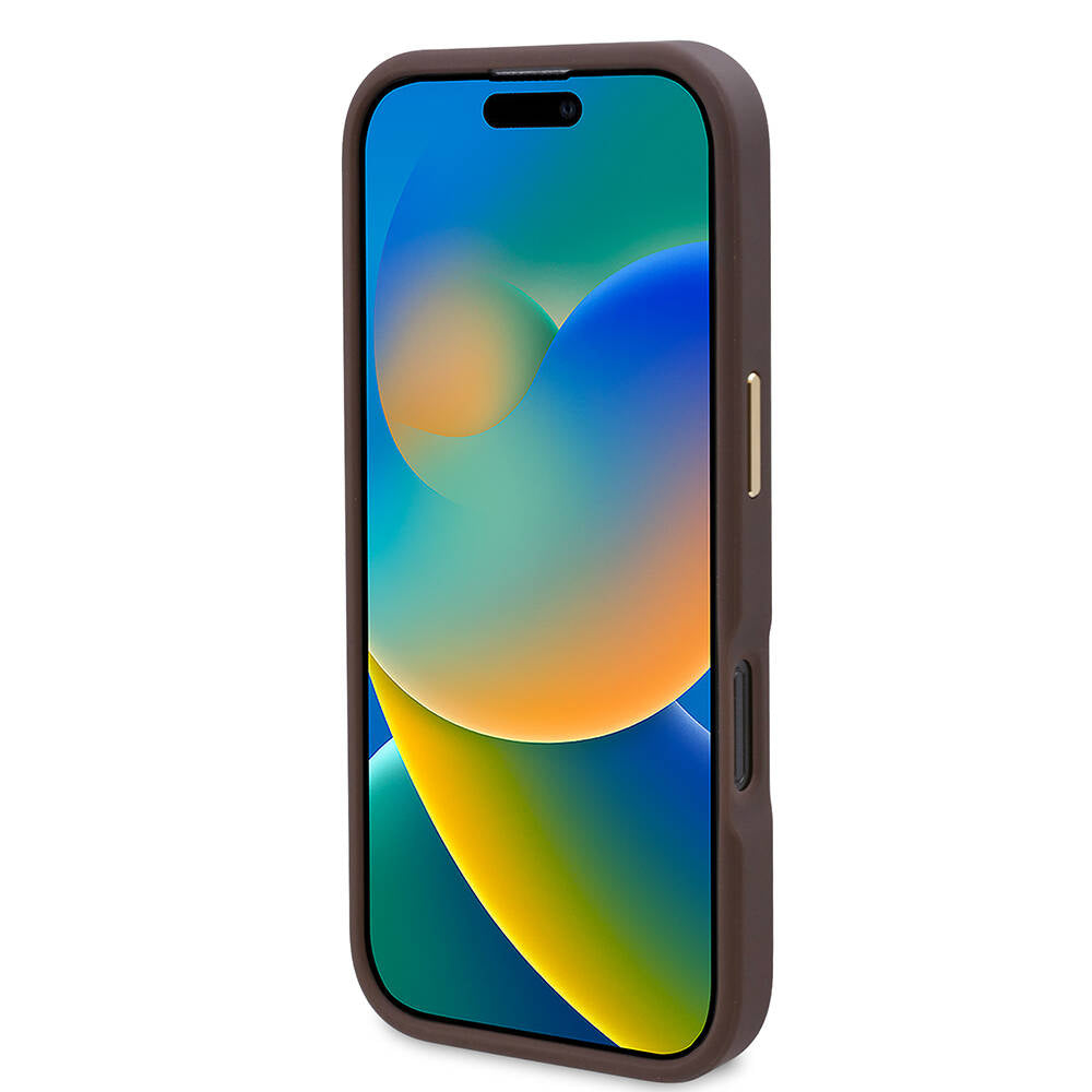 Puzdro MagSafe pre Apple iPhone 16 Pro, Guess, 4G Logo Plate, Modrá