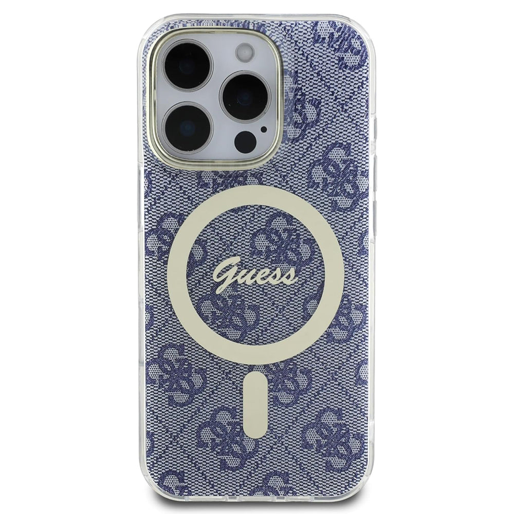 Puzdro MagSafe pre Apple iPhone 16 Pro, Guess, IML 4G, Modrá
