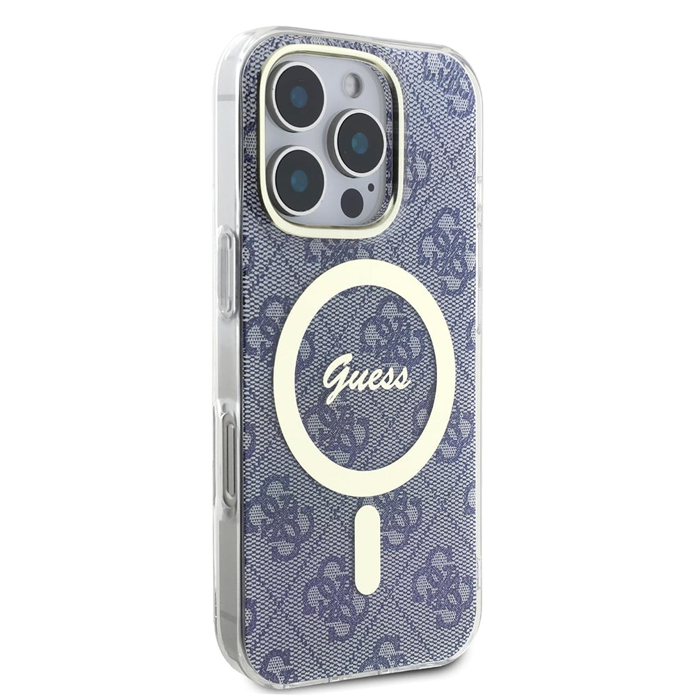 Puzdro MagSafe pre Apple iPhone 16 Pro, Guess, IML 4G, Modrá