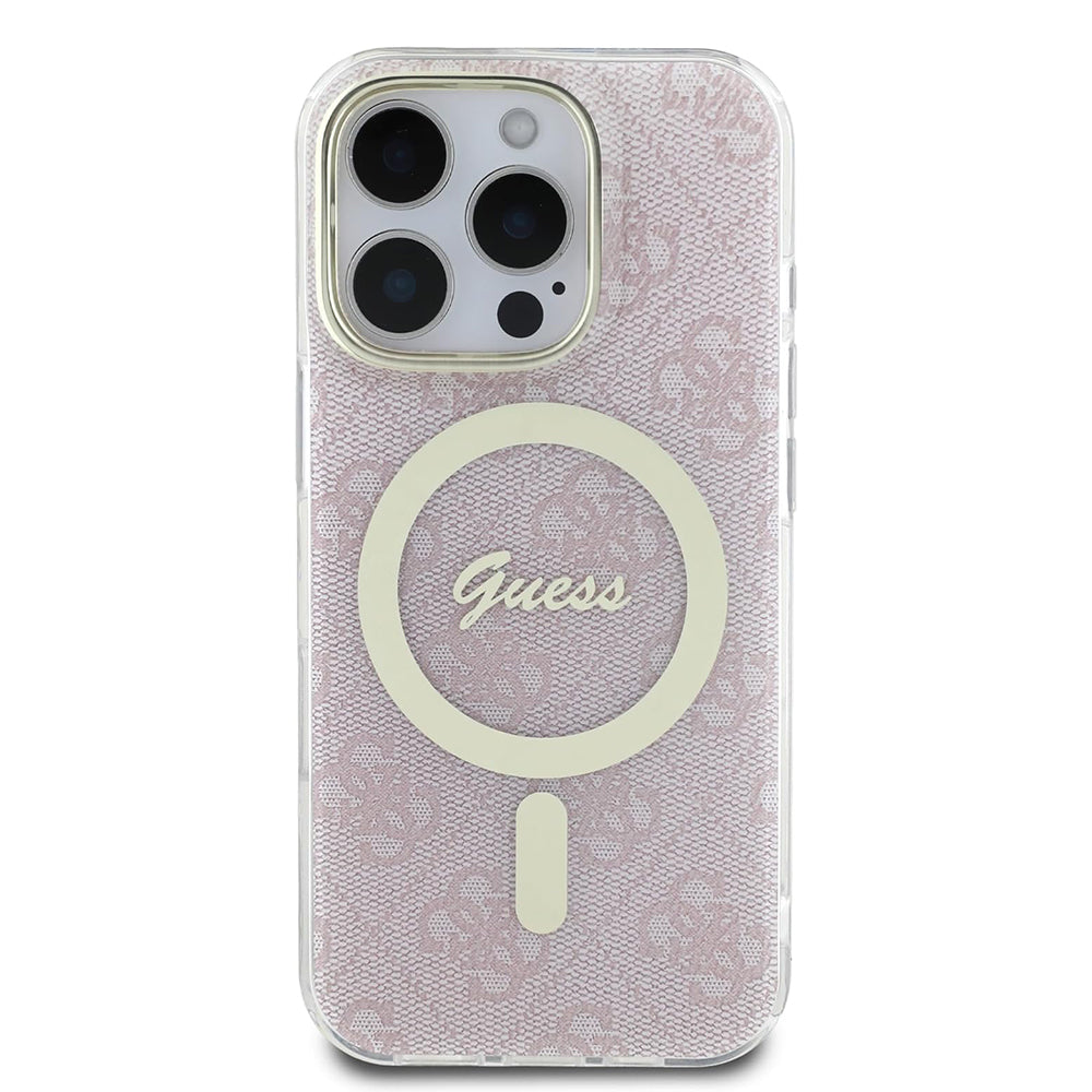 Puzdro MagSafe pre Apple iPhone 16 Pro, Guess, IML 4G, Ružové