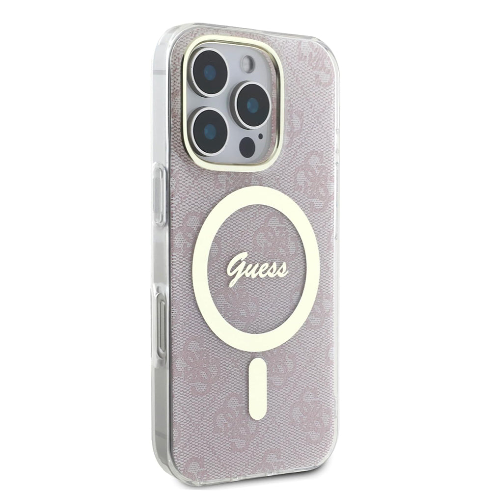 Puzdro MagSafe pre Apple iPhone 16 Pro, Guess, IML 4G, Ružové