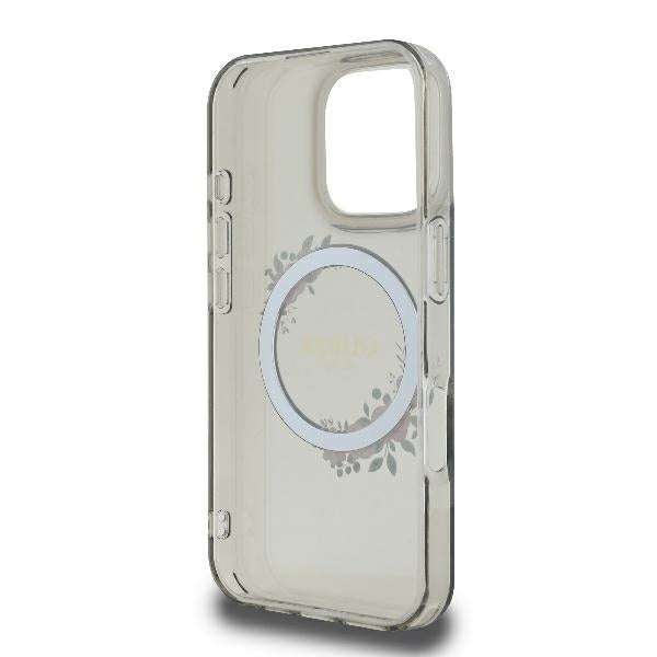 Puzdro MagSafe pre Apple iPhone 16 Pro, Guess, IML Flowers Wreath, Čierne