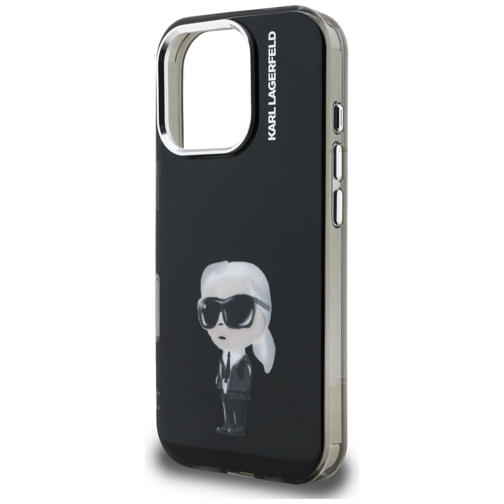 Puzdro MagSafe pre Apple iPhone 16 Pro, Karl Lagerfeld, IML Aquarelle Logo Karl, Čierne