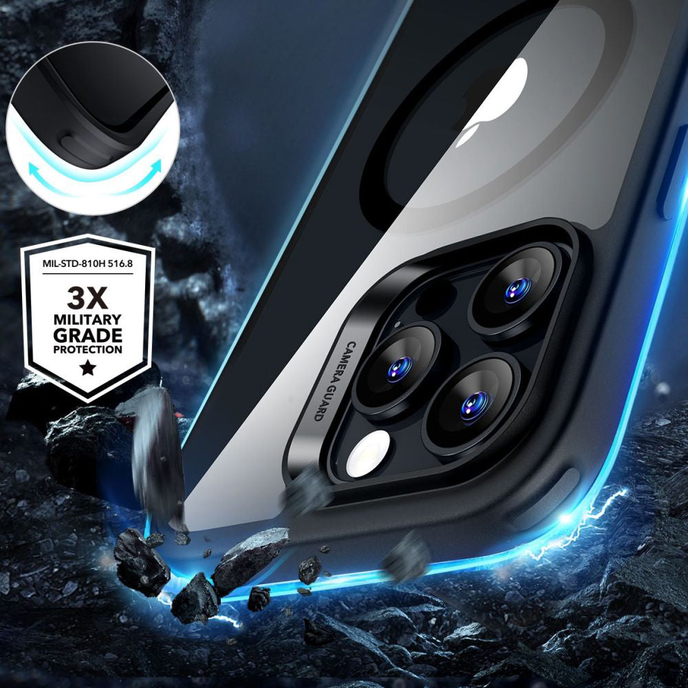 Puzdro MagSafe pre Apple iPhone 16 Pro Max, ESR, Classic Hybrid so Screen Protector, Čierne Transparentné