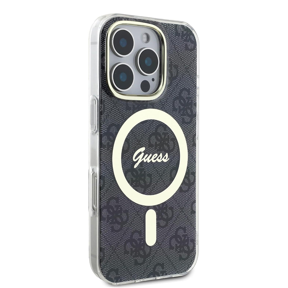 Puzdro MagSafe pre Apple iPhone 16 Pro Max, Guess, IML 4G, Čierne